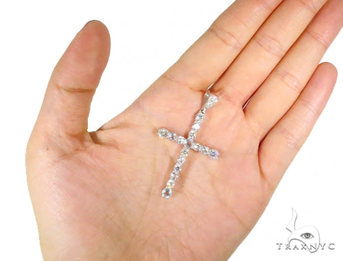 Prong Diamond Aquamarine Cross 44532 - Image 4