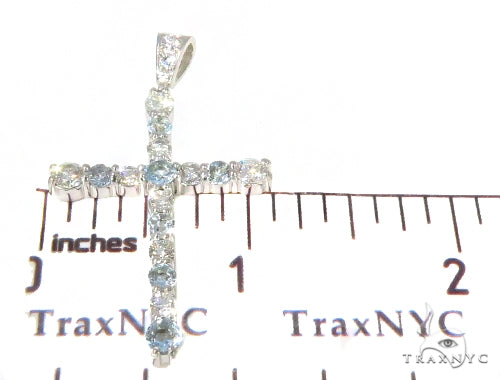 Prong Diamond Aquamarine Cross 44532 - Image 5
