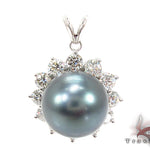 Prong Diamond Black Pearl Pendant 32066 - Image 1