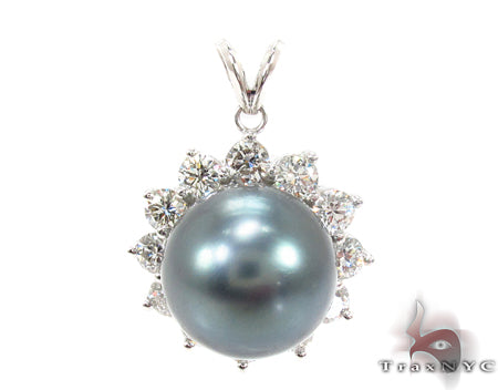 Prong Diamond Black Pearl Pendant 32066 - Image 1