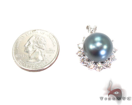 Prong Diamond Black Pearl Pendant 32066 - Image 6
