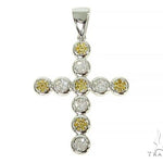 Prong Diamond Canary Cross Pendant 66046 - Image 1