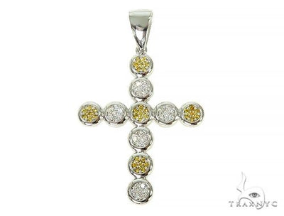 Prong Diamond Canary Cross Pendant 66046 - Image 1