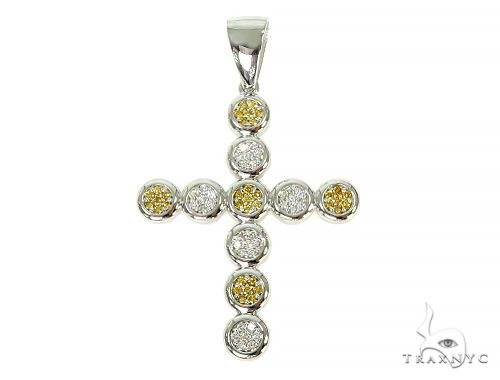 Prong Diamond Canary Cross Pendant 66046 - Image 1