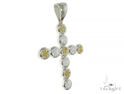 Prong Diamond Canary Cross Pendant 66046 - Image 2