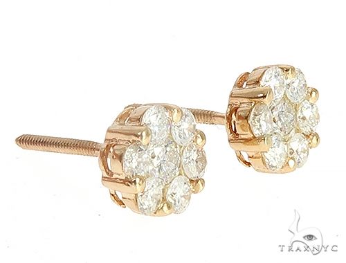 Prong Diamond Cluster Earrings 56909 - Image 2