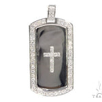 Prong Diamond Cross Crucifix Dog Tag 44894 - Image 1