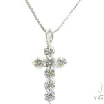 Prong Diamond Cross Crucifix Necklace Set 44601 - Image 1