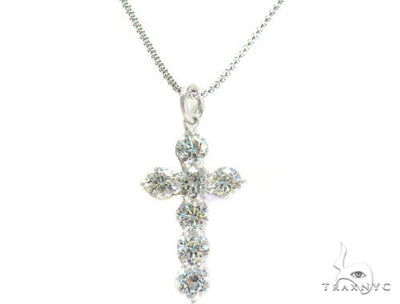 Prong Diamond Cross Crucifix Necklace Set 44601 - Image 1