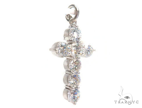 Prong Diamond Cross Crucifix Necklace Set 44601 - Image 2