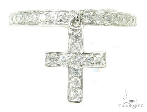 Prong Diamond Cross Crucifix Ring 39754 - Image 3