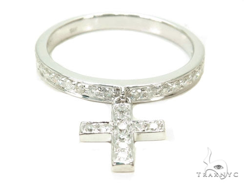 Prong Diamond Cross Crucifix Ring 39754 - Image 6