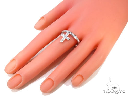 Prong Diamond Cross Crucifix Ring 39754 - Image 10
