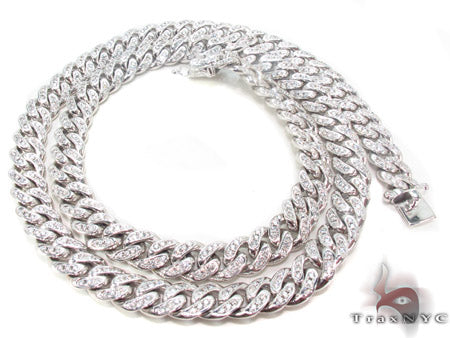 Prong Diamond Cuban Chain 32 Inches 13mm   33724 - Image 9