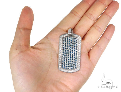 Prong Diamond Dog Tag Pendant 44901 - Image 7