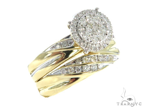 Prong Diamond Engagement Couple Ring Set 43999 - Image 1