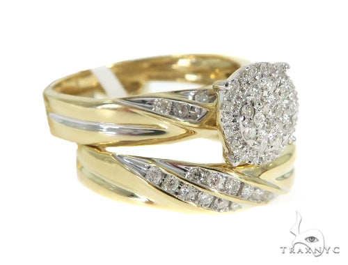 Prong Diamond Engagement Couple Ring Set 43999 - Image 3