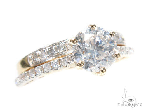 Prong Diamond Engagement Ring Set 42309 - Image 2