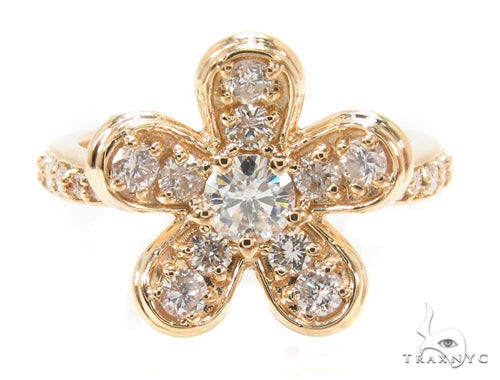 Prong Diamond Flower Ring 35255 - Image 2