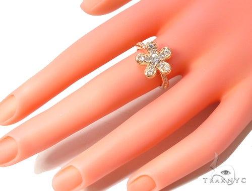 Prong Diamond Flower Ring 35255 - Image 8