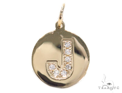 Prong Diamond Initial 'J' Pendant 40944 - Image 1