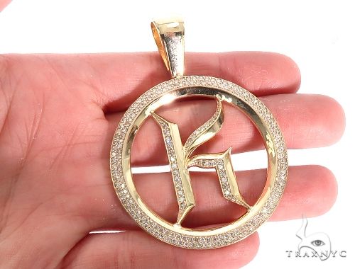 Prong Diamond Initial Letter K Pendant 64821 - Image 4