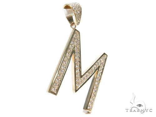 Prong Diamond Initial 'M' Pendant 40774 - Image 4