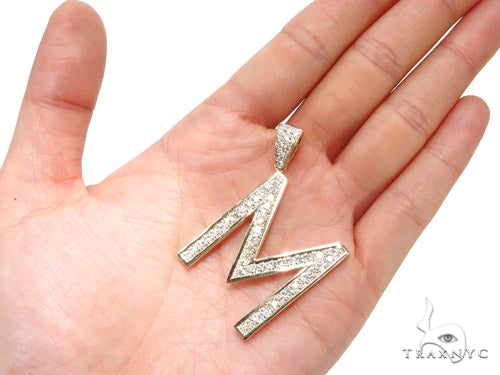 Prong Diamond Initial 'M' Pendant 40774 - Image 8