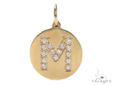 Prong Diamond Initial 'M' Pendant 40943 - Image 1
