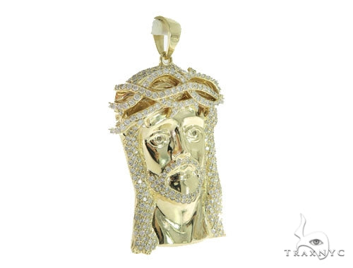 Prong Diamond Jesus Pendant 56523 - Image 3
