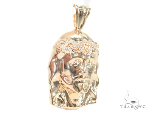 Prong Diamond Jesus Pendant 44525 - Image 2