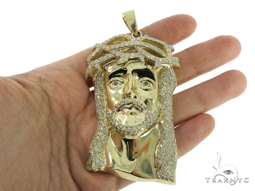 Prong Diamond Jesus Pendant 56409 - Image 5