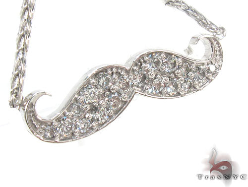 Prong Diamond Mustache Necklace 34190 - Image 3