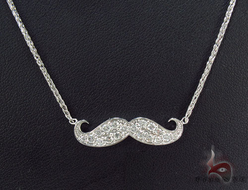 Prong Diamond Mustache Necklace 34190 - Image 5