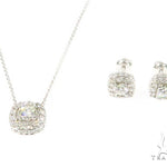 Prong Diamond Necklace and Earrings Set 45107 - Image 1