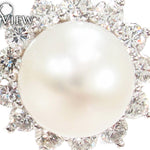 Prong Diamond Pearl Earrings 32064 - Image 3