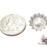 Prong Diamond Pearl Earrings 32064 - Image 5