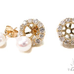 Prong Diamond Pearl Earrings 36949 - Image 5