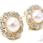 Prong Diamond Pearl Earrings 36950 - Image 3
