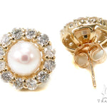 Prong Diamond Pearl Earrings 36950 - Image 4