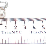 Prong Diamond Pearl Hoop Earrings 42319 - Image 6