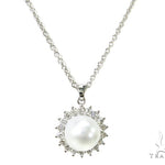 Prong Diamond Pearl Necklace 37699 - Image 6