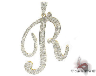 Prong Diamond R Pendant 35494 - Image 1