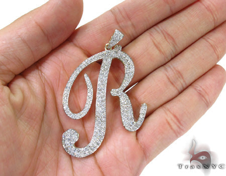 Prong Diamond R Pendant 35494 - Image 5