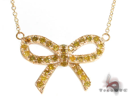 Prong Diamond Ribbon Necklace 34720 - Image 1
