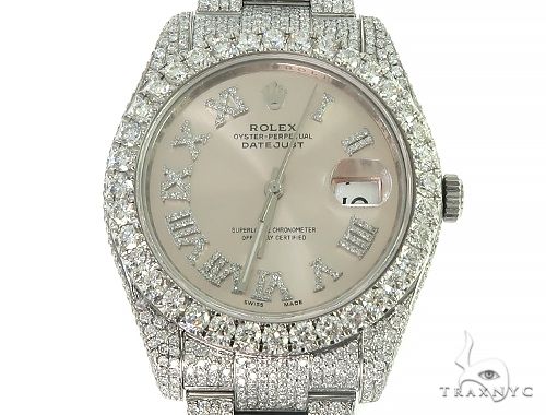 DateJust Oyster Perpetual Diamond Rolex Watch 41mm Stainless Steel 66185 - Image 1