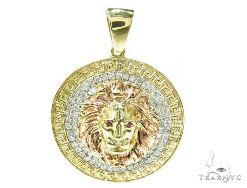 Prong Diamond & Ruby Lion Pendant 37252 - Image 2