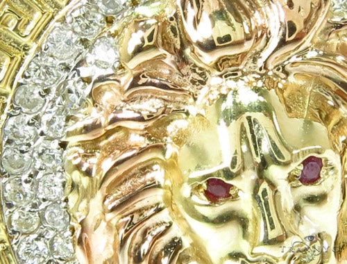 Prong Diamond & Ruby Lion Pendant 37252 - Image 3