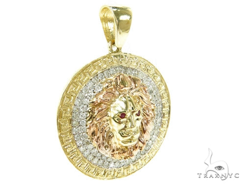 Prong Diamond & Ruby Lion Pendant 37252 - Image 4