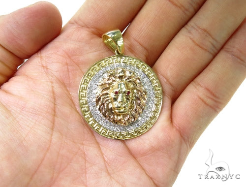 Prong Diamond & Ruby Lion Pendant 37252 - Image 6